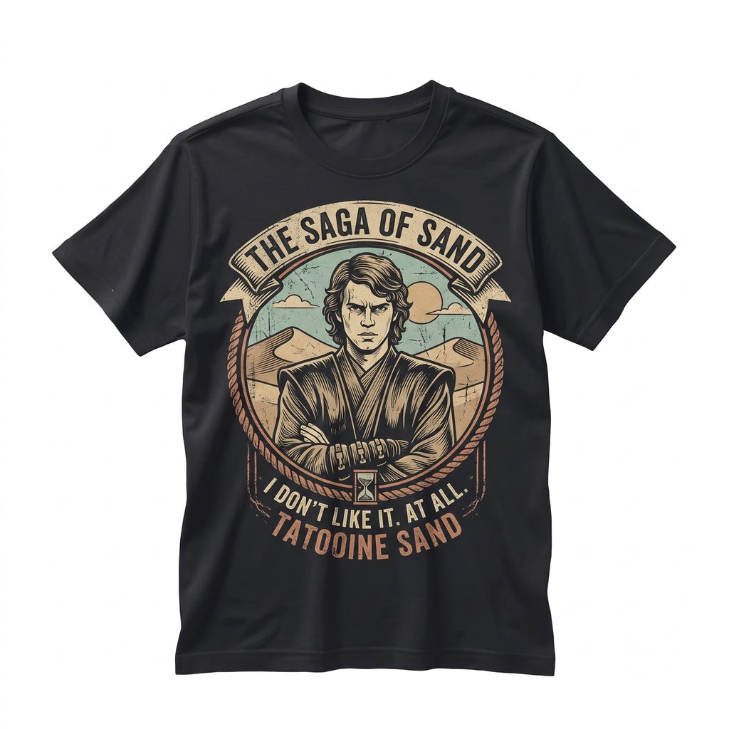 Retro Anakin Skywalker I Dont Like Sand Attack Of The Clones Quote Vintage Cotton Graphic Unisex TShirt