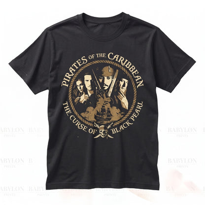 Vintage Pirates Curse Black Pearl Tee Jack Sparrow Yo Ho Life For Me Unisex TShirt