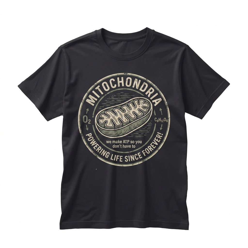 Vintage Mitochondria Science Biology Graphic 90s Academic Cell Diagram Geek Lab Humor STEM Unisex TShirt
