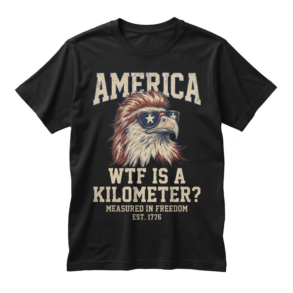 WTF Is A Kilometer Funny 4th Of July Memorial Day Patriotic Independence American Gift Unisex TShirt