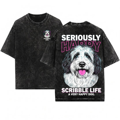 English Sheepdog Pet Breed Animal Lover Crewneck Top Unisex Wash T-Shirt