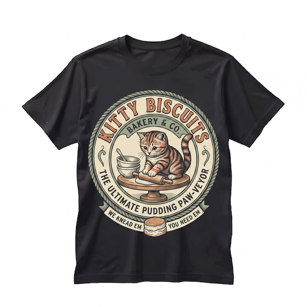 Funny Cat Sourdough Biscuit Making Bakery Meme Feline Lover Gift Unisex TShirt