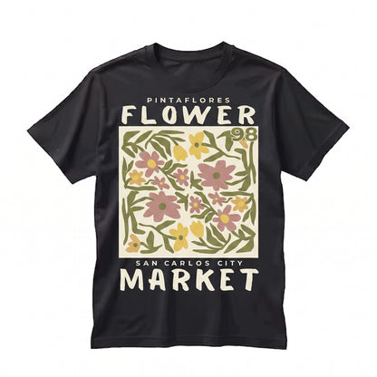 Boho Vintage Botanical Flower Market Graphic Aesthetic Unisex TShirt