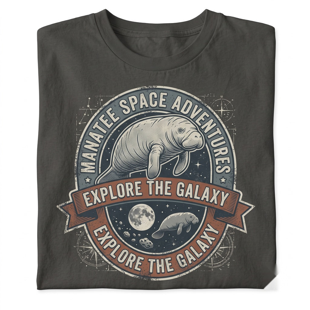 Three Manatee Moon Sweatshirt Space Sea Cow Galaxy Cute Ocean Animal Lover Pullover Unisex TShirt