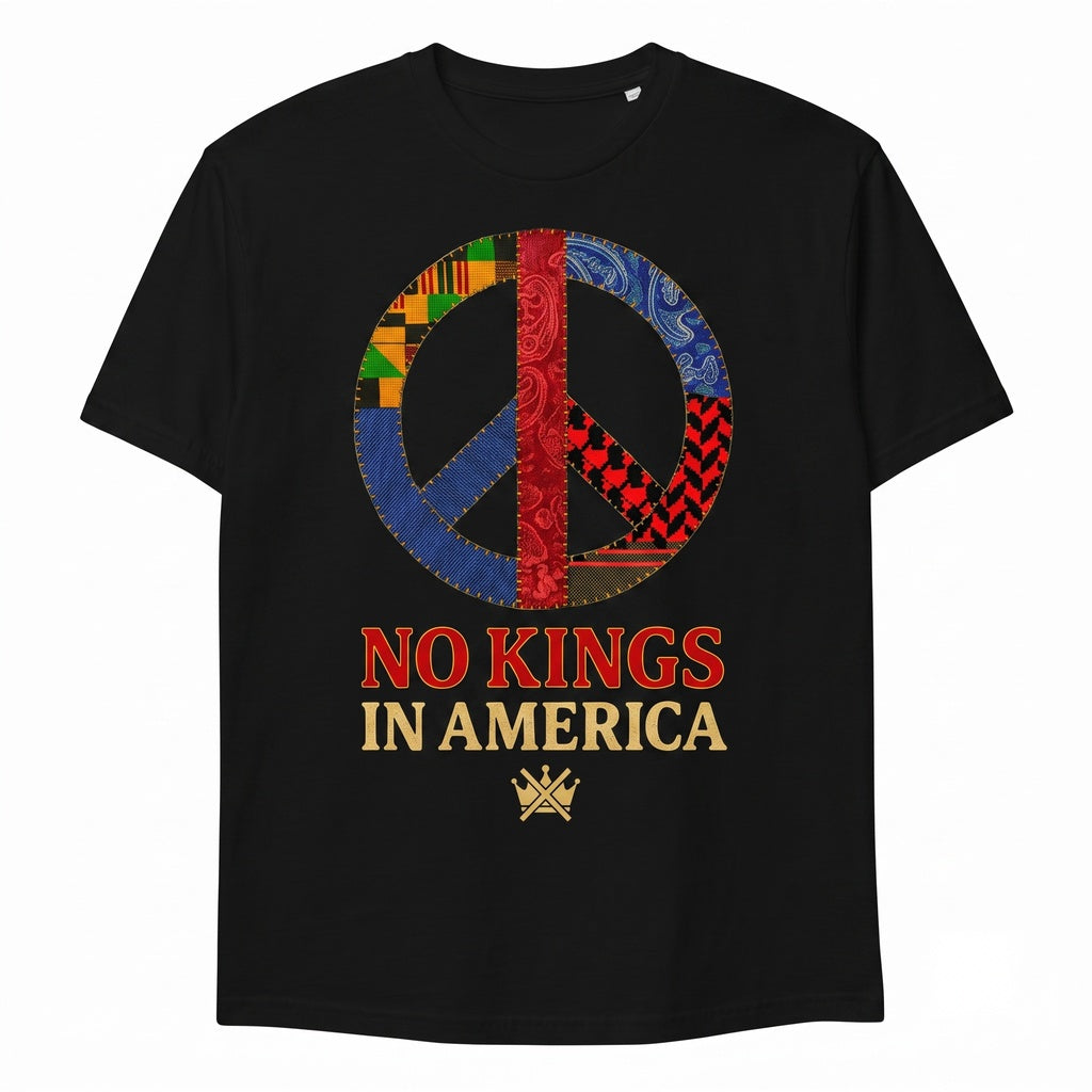 No Kings In America Peace Patchwork Graphic Unisex TShirt