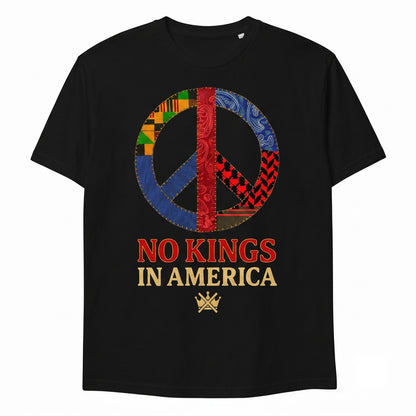 No Kings In America Peace Patchwork Graphic Unisex TShirt