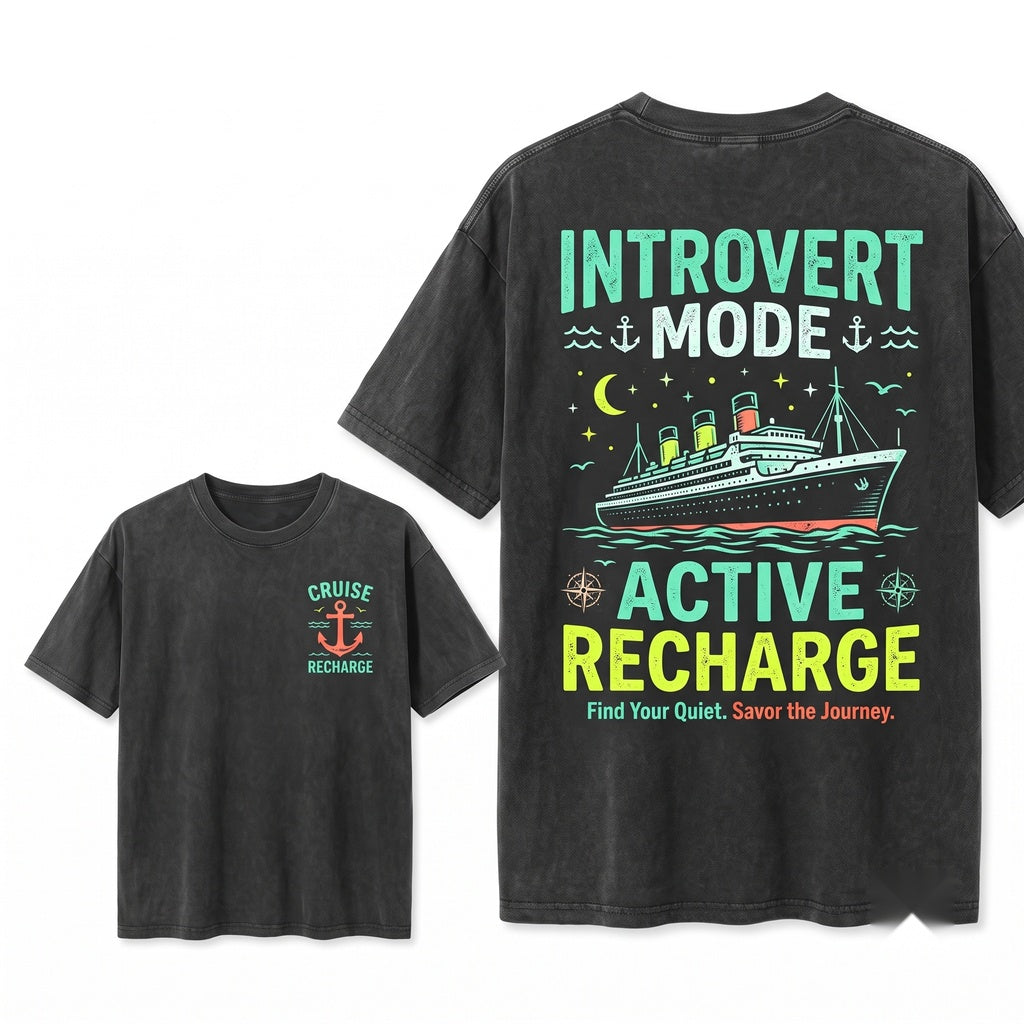 Introvert On A Cruise Funny Vacation Travel Humor Gift Premium Tri-Blend Unisex Wash T-Shirt