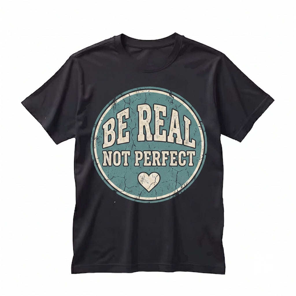 Be Real Not Perfect Inspirational Quote Positive Vibes Motivational Affirmations Unisex TShirt