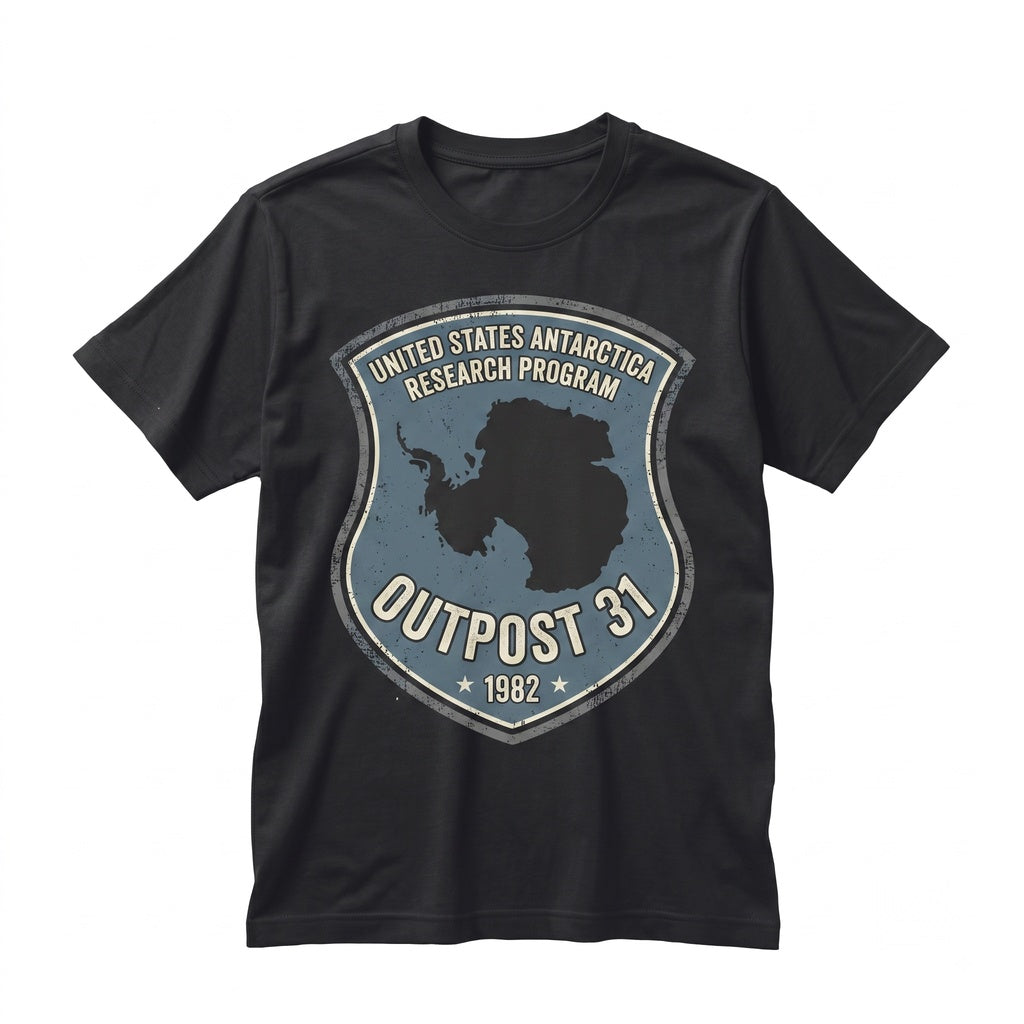 Outpost 31 Retro 80s Horror Movie Antarctica Research Station Alien Graphic Unisex TShirt