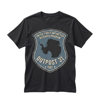 Outpost 31 Retro 80s Horror Movie Antarctica Research Station Alien Graphic Unisex TShirt