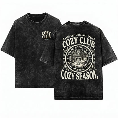 Cozy Fall Season Lightweight Minimalist Holiday Pullover Unisex Wash T-Shirt