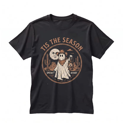 Tis The Season Spooky Cowboy Ghost Desert Western Aesthetic Southwest Fall Holiday Apparel Unisex TShirt