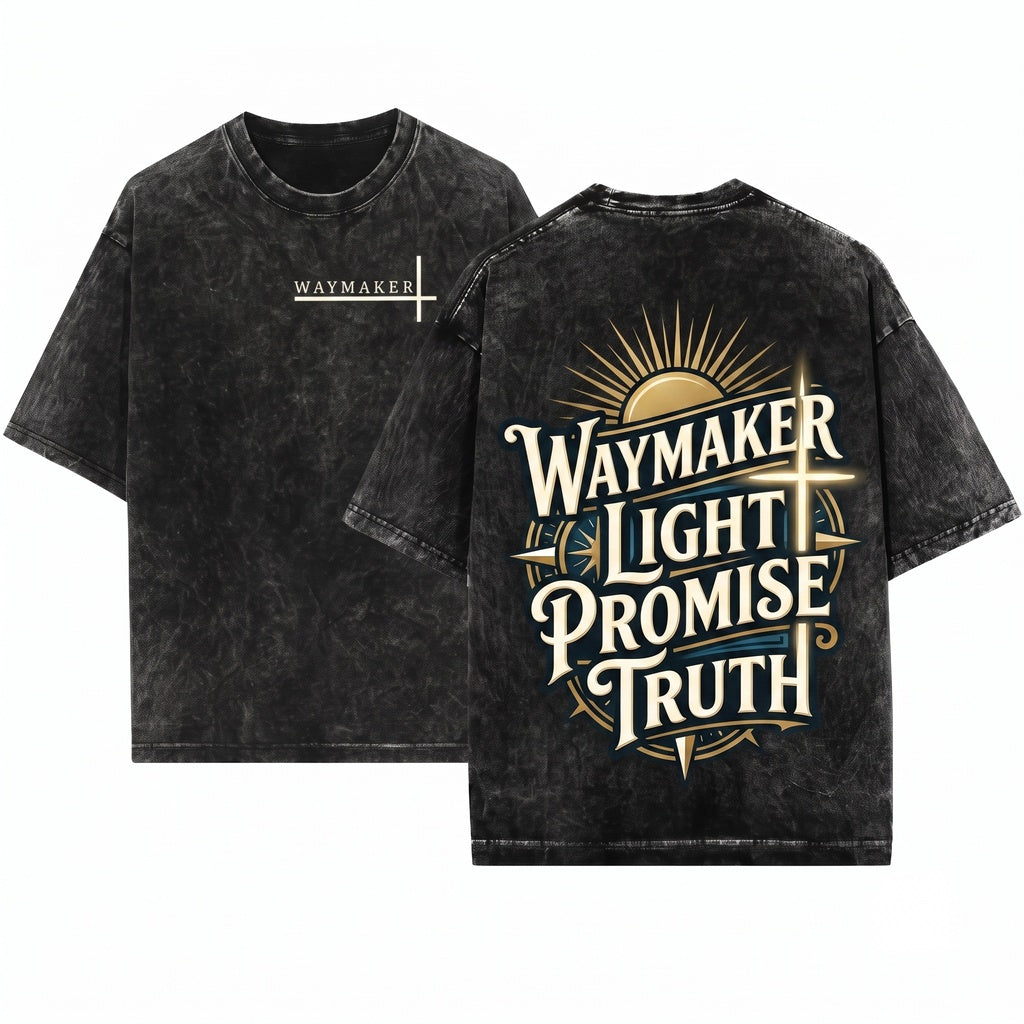 Way Maker Faith Christian Jesus Gospel Religious Apparel Unisex Wash T-Shirt