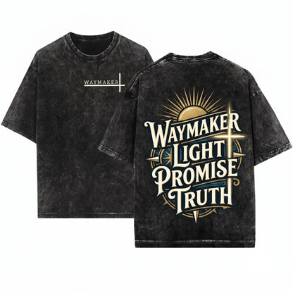 Way Maker Faith Christian Jesus Gospel Religious Apparel Unisex Wash T-Shirt