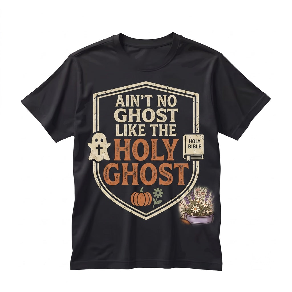 Aint No Holy Ghost Christian Floral Faith Halloween Religious Gift Apparel Unisex TShirt
