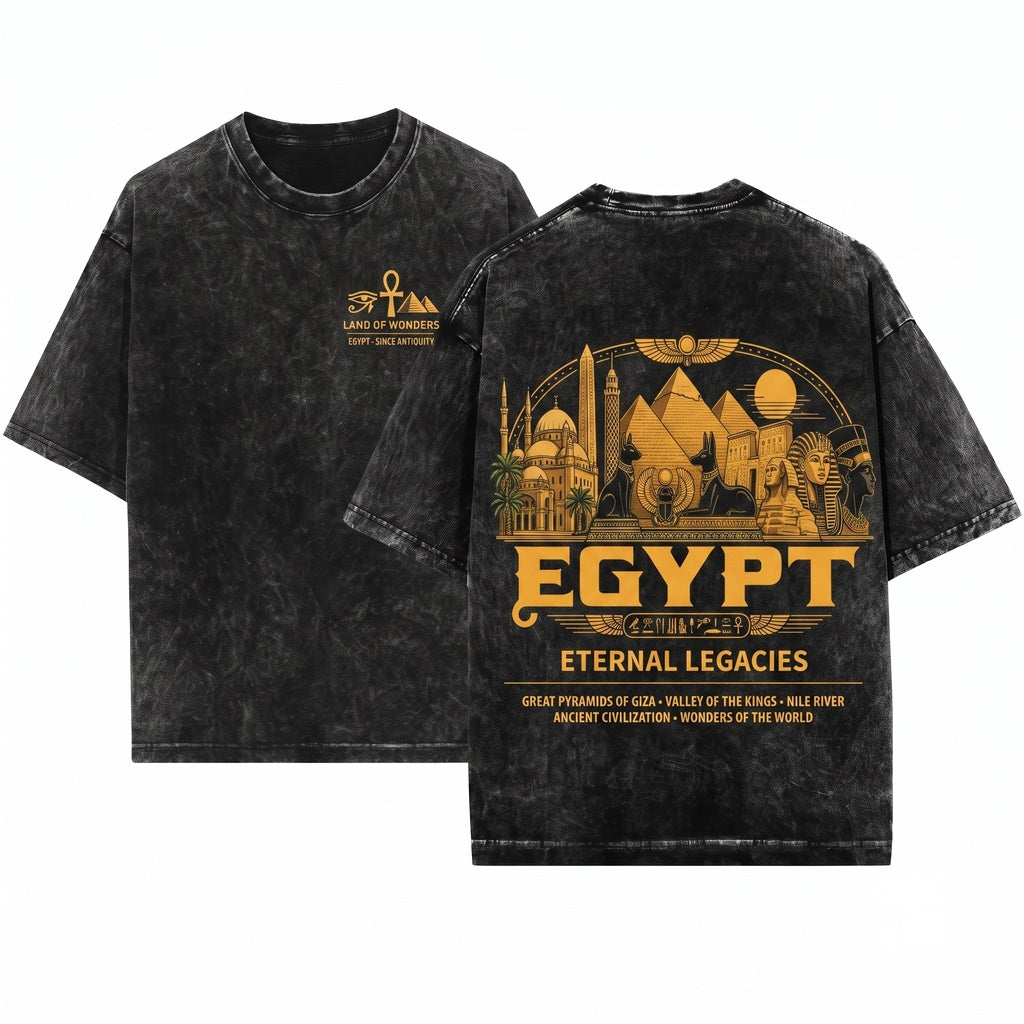 Ancient Egyptian Pyramids Pharaoh Archaeology History Culture Graphic Travel Gift Lovers Unisex Wash T-Shirt