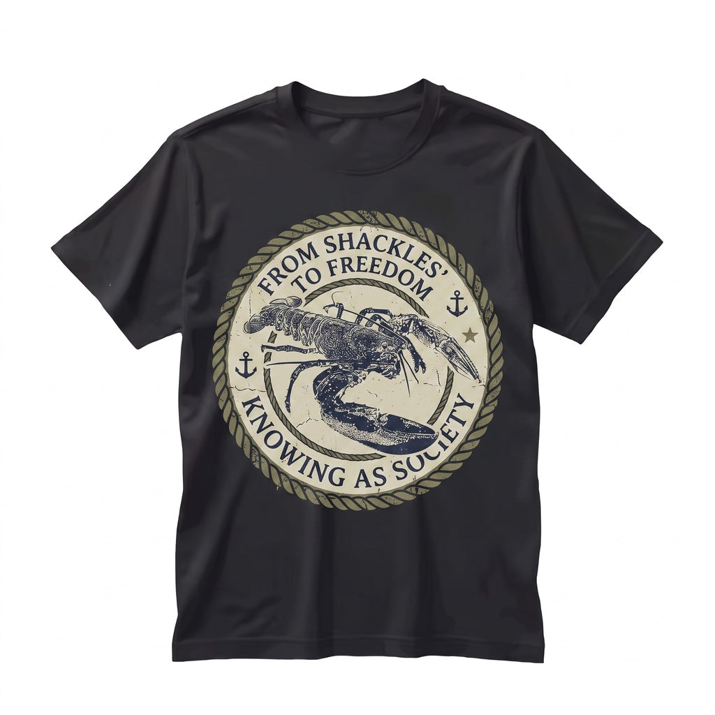 I Wish To Be Free Japanese Aesthetic Lobster Graphic Cotton Unisex TShirt