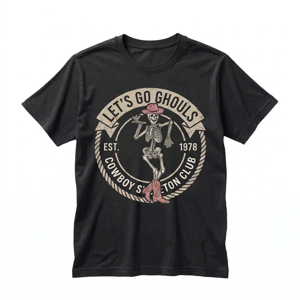 Lets Go Ghouls Retro Vintage Halloween Spooky Season Fall Ghost Graphic Apparel Unisex TShirt