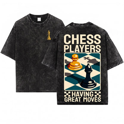 Funny Chess Player Great Moves Checkmate Strategy Gift Novelty Unisex Wash T-Shirt
