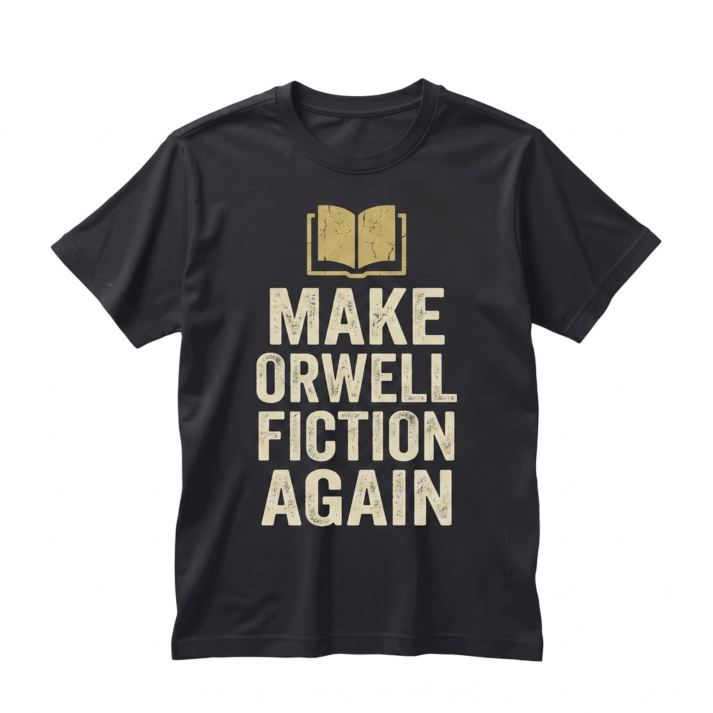 Make Orwell Fiction Again Embroidered Political Activism Free Speech Protest Unisex TShirt