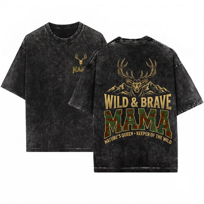 Mama Camo Deer Hunting Retro Mom Gift Unisex Wash T-Shirt