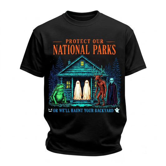 Vintage 90s Cryptid National Parks Camping Hiking Wanderlust Fantasy Creatures Protect Outdoor Unisex TShirt