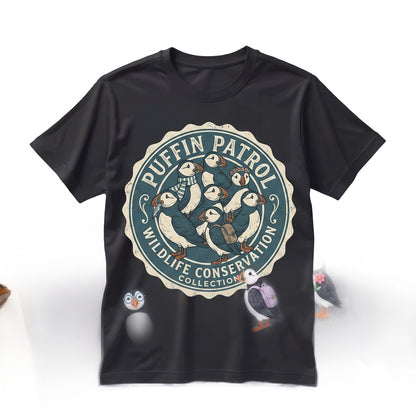 Cute Puffin Illustrated Bird Lover Kawaii Animal Fan Whimsical Seabird Art Gift for Her Unisex TShirt
