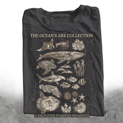 Retro Sea Animal Graphic Marine Species Collection Old School Coastal Nature Ocean Present Unisex TShirt