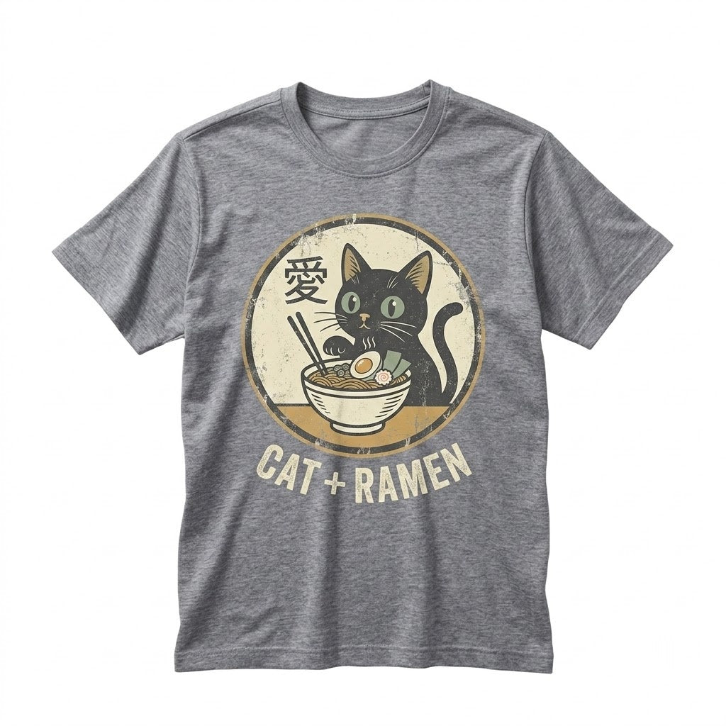 Cute Kawaii Anime Japanese Noodle Ramen Cat Gift Graphic Unisex TShirt
