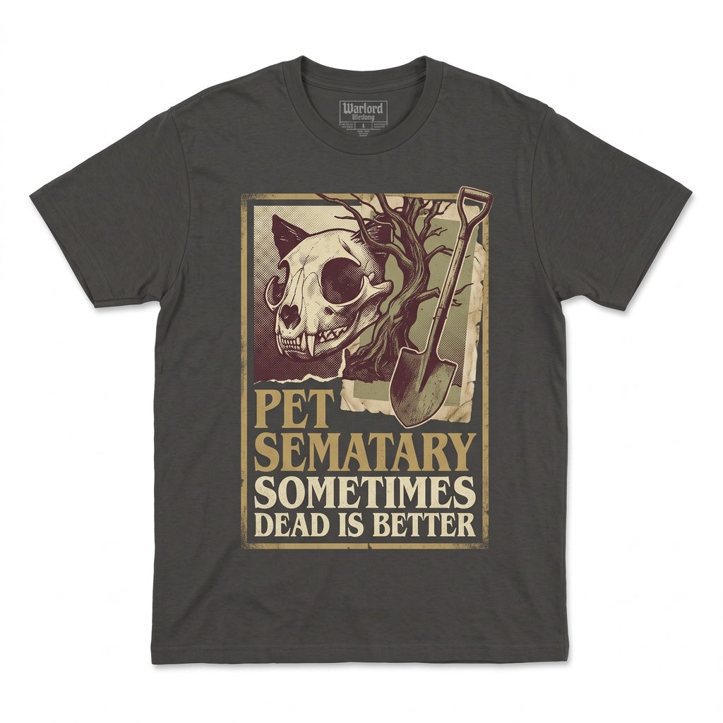 Vintage Undead Cat Horror Graphic Retro Spooky Thriller Top Unisex TShirt