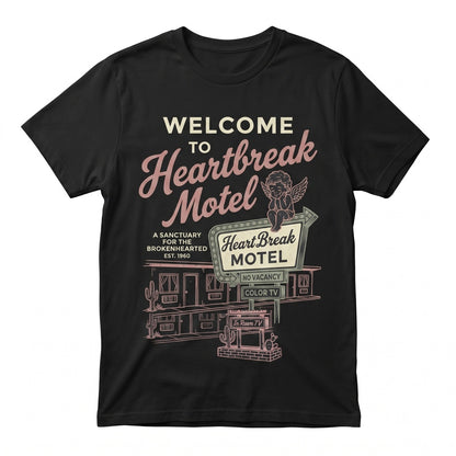 Heartbreak Motel Vintage Cupid Crewneck Valentine Sweater Graphic Top Unisex TShirt