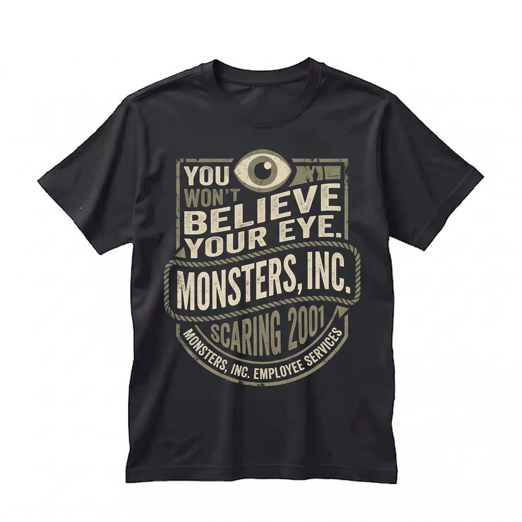 Vintage One-Eyed Green Monster 2001 Graphic Funny Theme Park Vacation Apparel Unisex TShirt