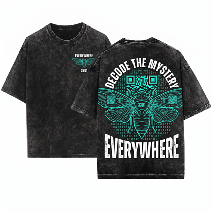 Cicada 3301 Everywhere Moth Graphic Tee Cryptography Mystery Hacker Apparel Internet Puzzle Society Art Unisex Heavyweight Garment-Dyed T-Shirt