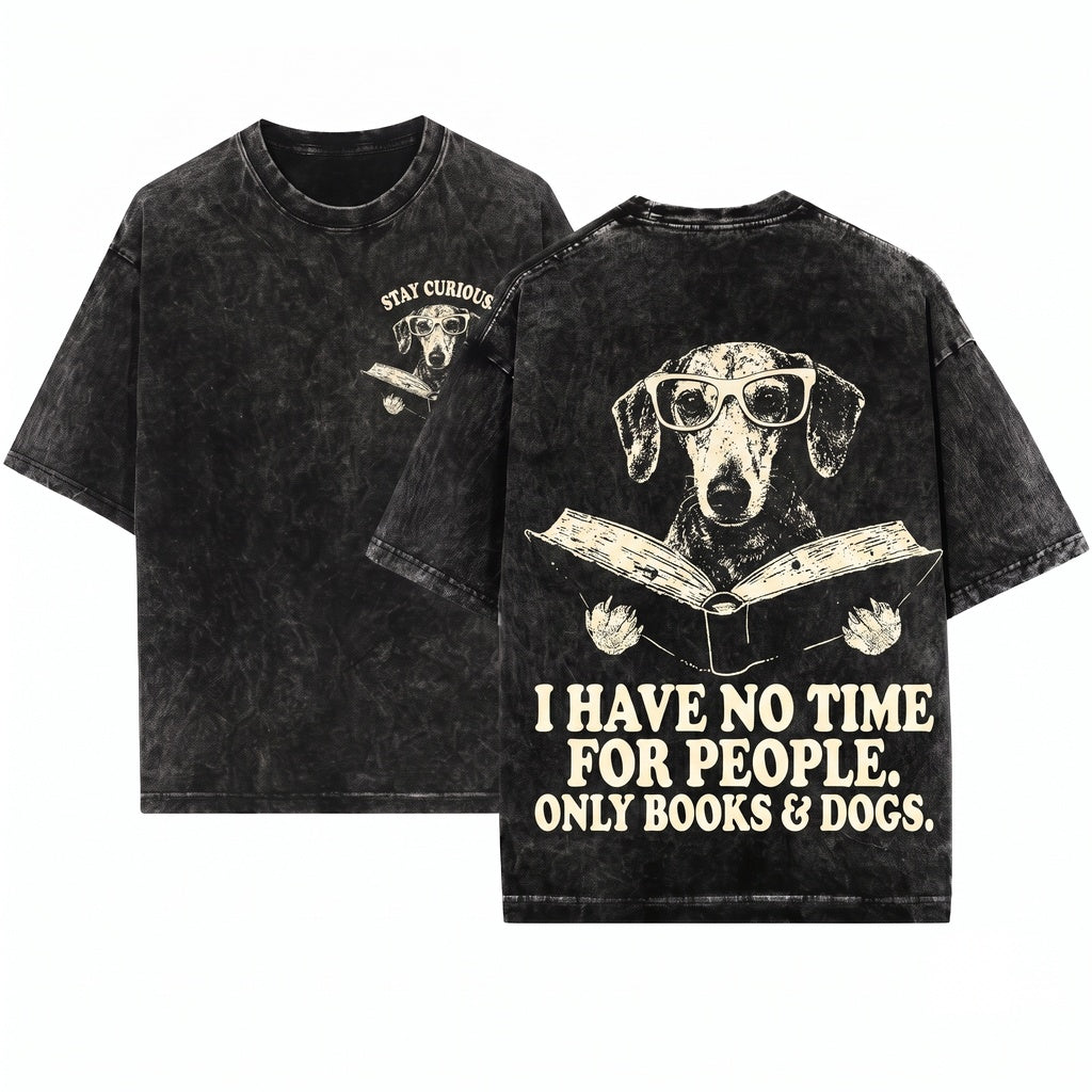 Sloughi Sighthound Bookish Dog Mom Dad Reading Bookworm Librarian Graphic Apparel Unisex Wash T-Shirt