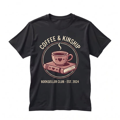 Coquette Valentine Bookworm Gift, Cute Coffee Lover Reading Sweater, Novel Aesthetic Unisex TShirt