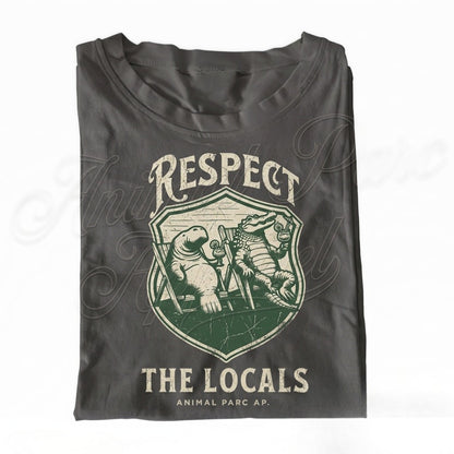 Respect The Locals Vintage Everglades Florida Crocodile Manatee Graphic Gift Unisex TShirt