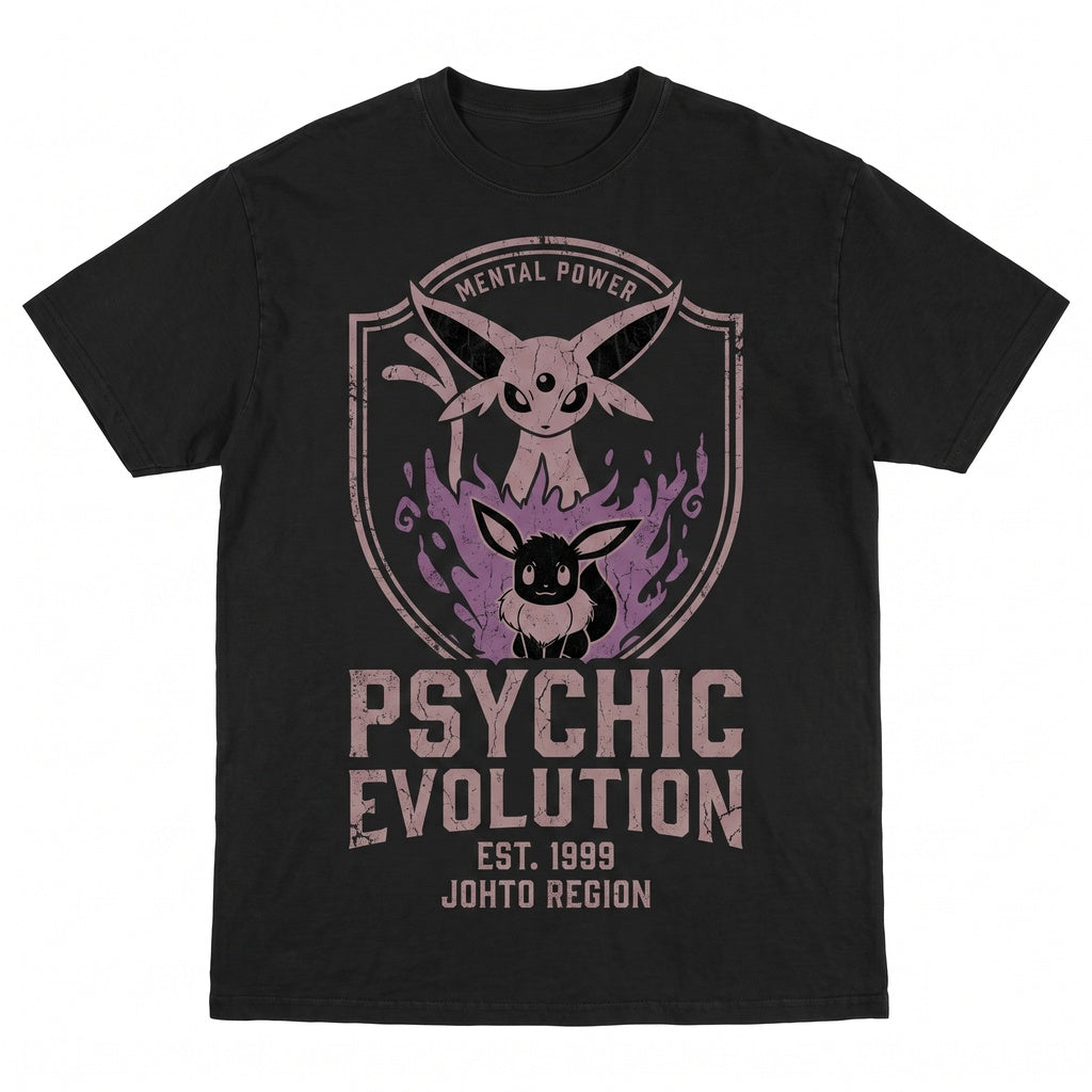 Espeon Eevee Vintage Wash Psychic Evolution Anime Graphic Retro Cute Japanese Oversized Streetwear Gamer Gift Unisex TShirt
