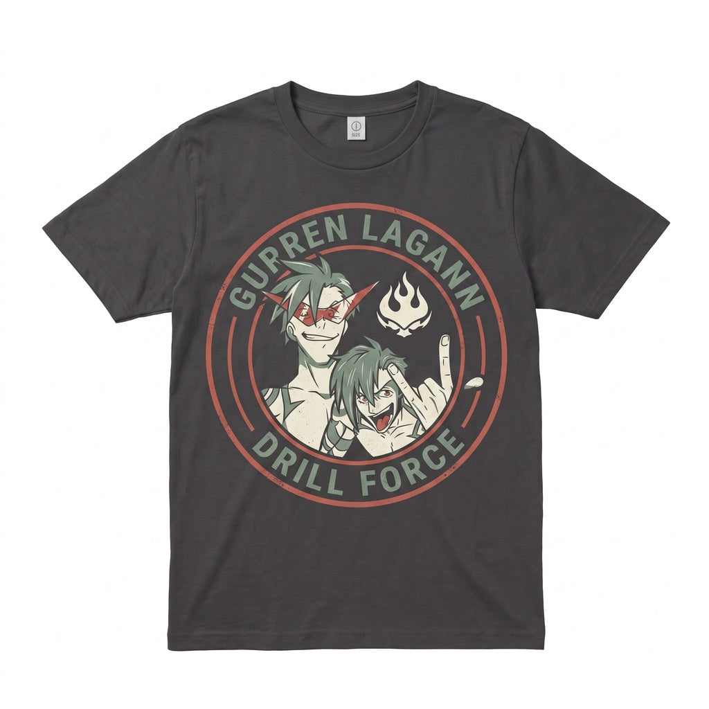 Kamina Anime Mecha Graphic Aesthetic Japanese Manga Simon Yoko Shounen Cotton Vintage Unisex TShirt