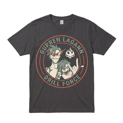 Kamina Anime Mecha Graphic Aesthetic Japanese Manga Simon Yoko Shounen Cotton Vintage Unisex TShirt