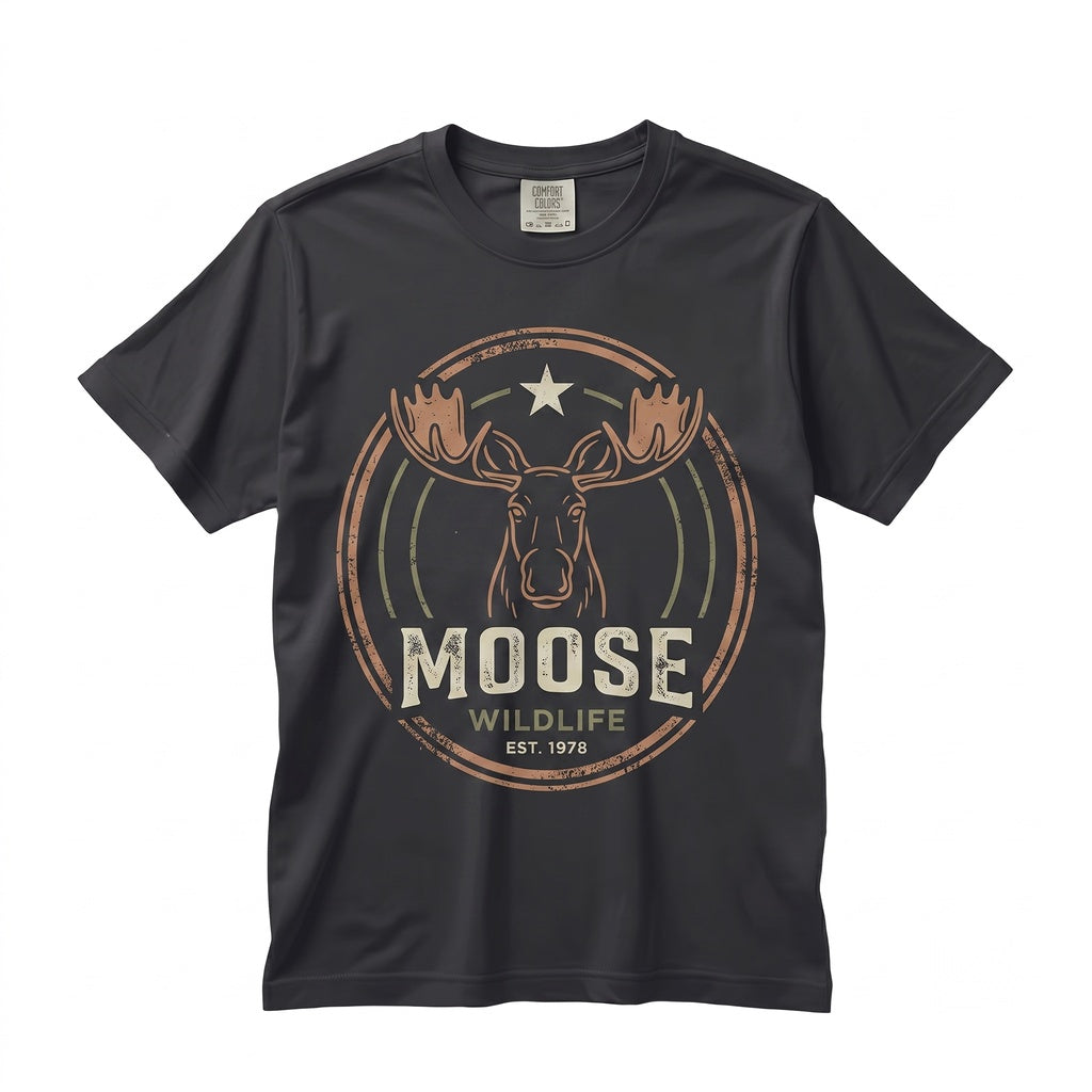 Vintage Moose Retro Woodland Forest Animal Lover Gift Cute Artistic Aesthetic Graphic Y2K Unisex TShirt