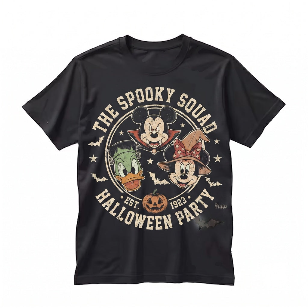 Retro Mouse and Friends Halloween Balloon Vacation Signatures Graphic Unisex TShirt