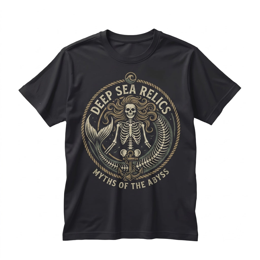 Retro Halloween Skeleton Mermaid Witch Vintage Fall Graphic Unisex TShirt