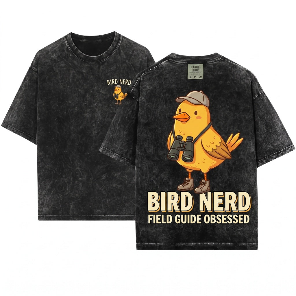 Funny Bird Watcher Nerd Gift Nature Backyard Graphic Unisex Wash T-Shirt