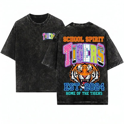 Custom Pencil Varsity School Mascot Teacher Spirit Back To Unisex Wash T-Shirt