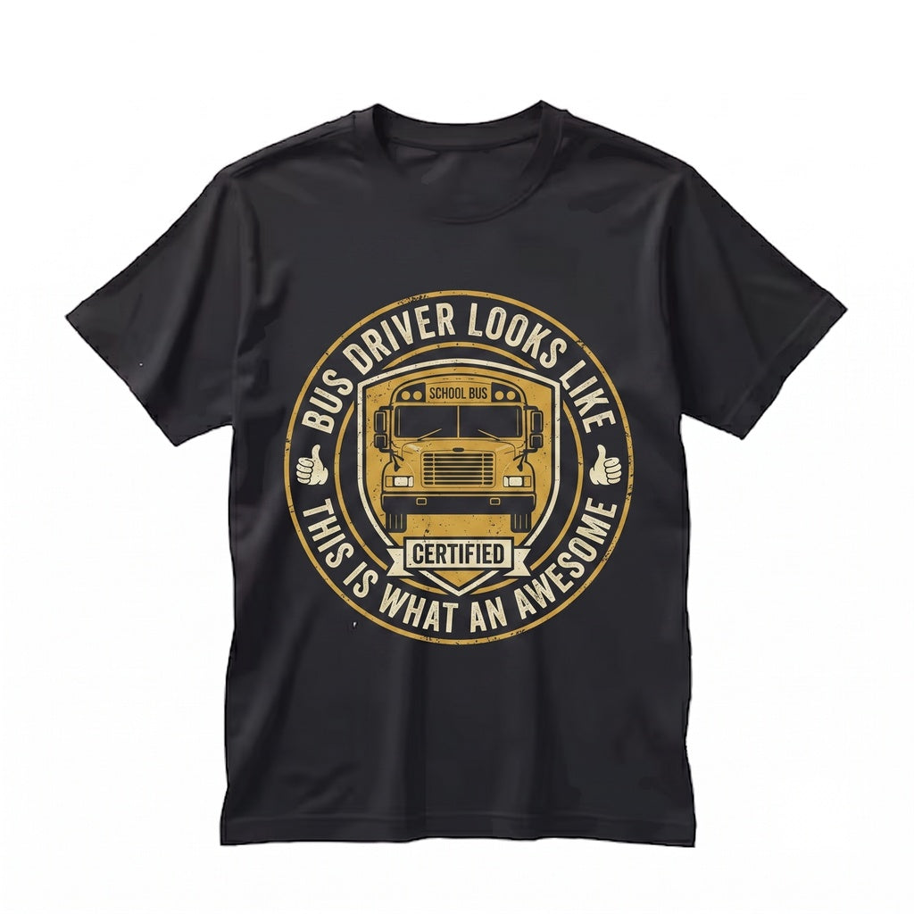 Awesome School Bus Driver Appreciation Graphic Top, Funny Student Transportation Worker Safety Gift Unisex TShirt