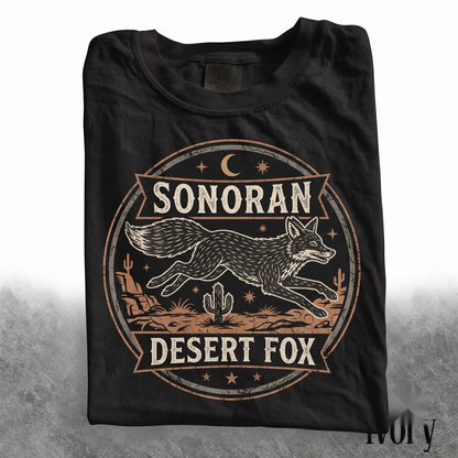 Vintage Y2K Western Desert Fox Graphic Cosmic Southwest Coyote Animal Gift Top Unisex TShirt