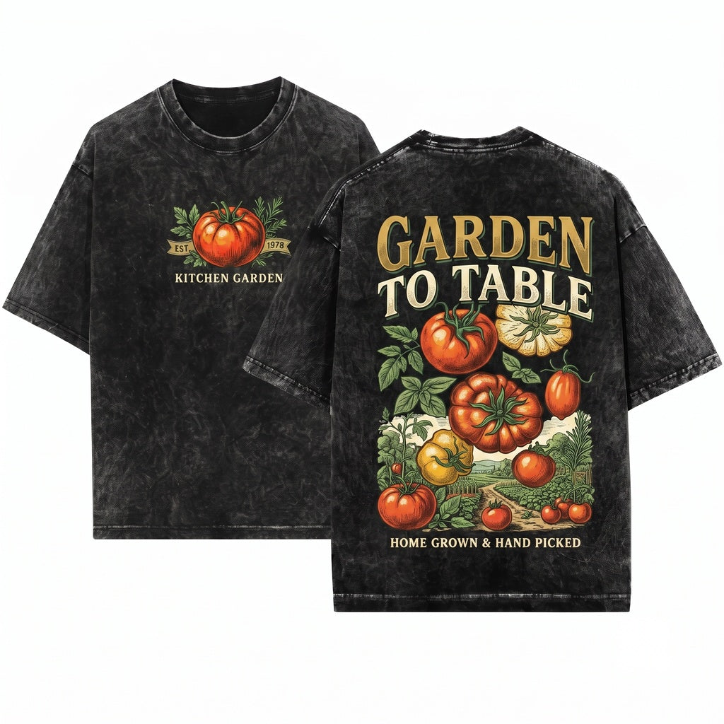 Kitchen Tomato Vegetable Gardening Unisex Wash T-Shirt
