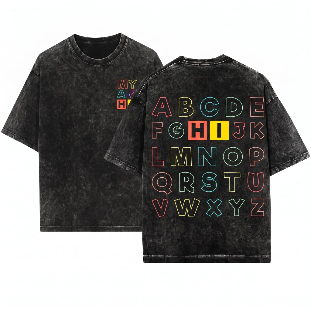HI Alphabet Letters Learning ABC Funny Gift Toddler Preschool Teacher Educator Kindergarten Boy Girl First Last Day School Unisex