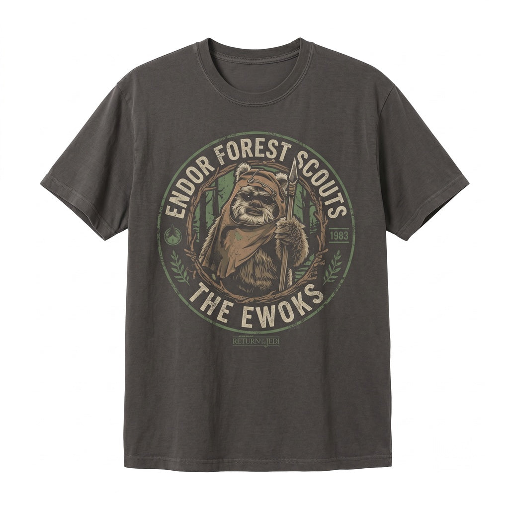 Vintage Retro Endor Forest Moon Ewok Sci-Fi Droids Graphic Print Unisex TShirt