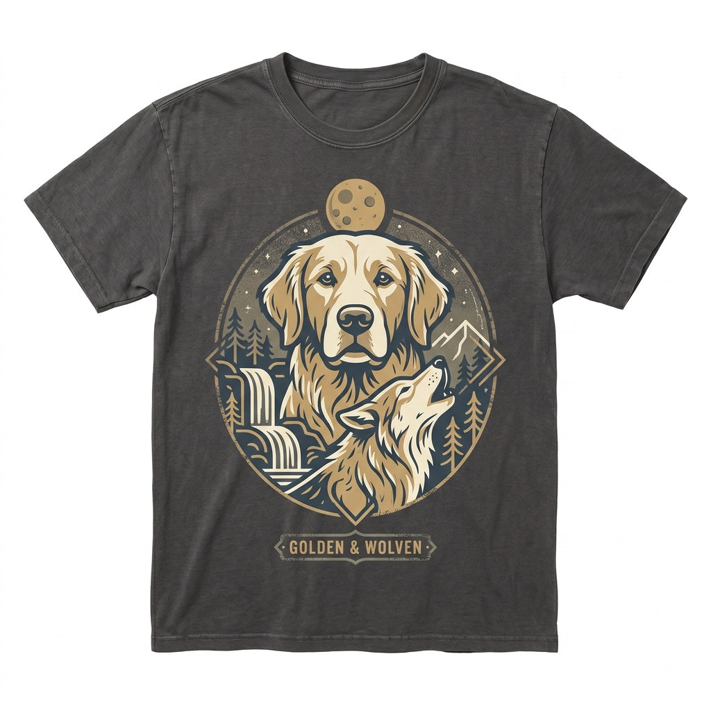 Vintage 90s Retro Labrador Retriever Howling at Full Moon Graphic Silly Dog Animal Lover Gift Apparel Unisex TShirt